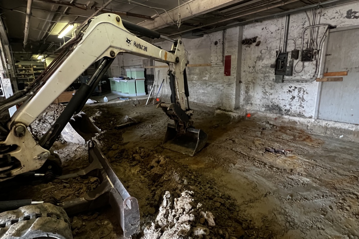 Second Nature's work on a commercial elevator shaft excavation project