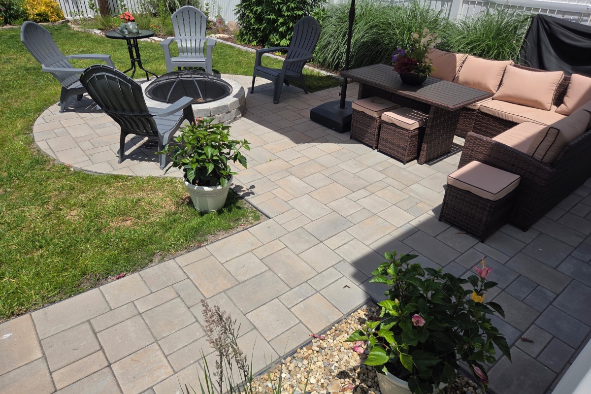 The beautiful results of our hardscape experts' paver patio installation in South County